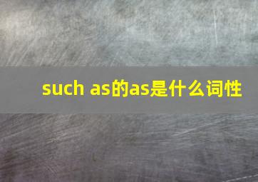 such as的as是什么词性